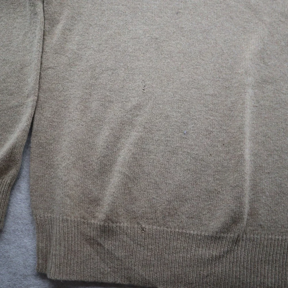 Polo Ralph Lauren Sweater M V-Neck Y2K Lambswool Tan Pony Logo